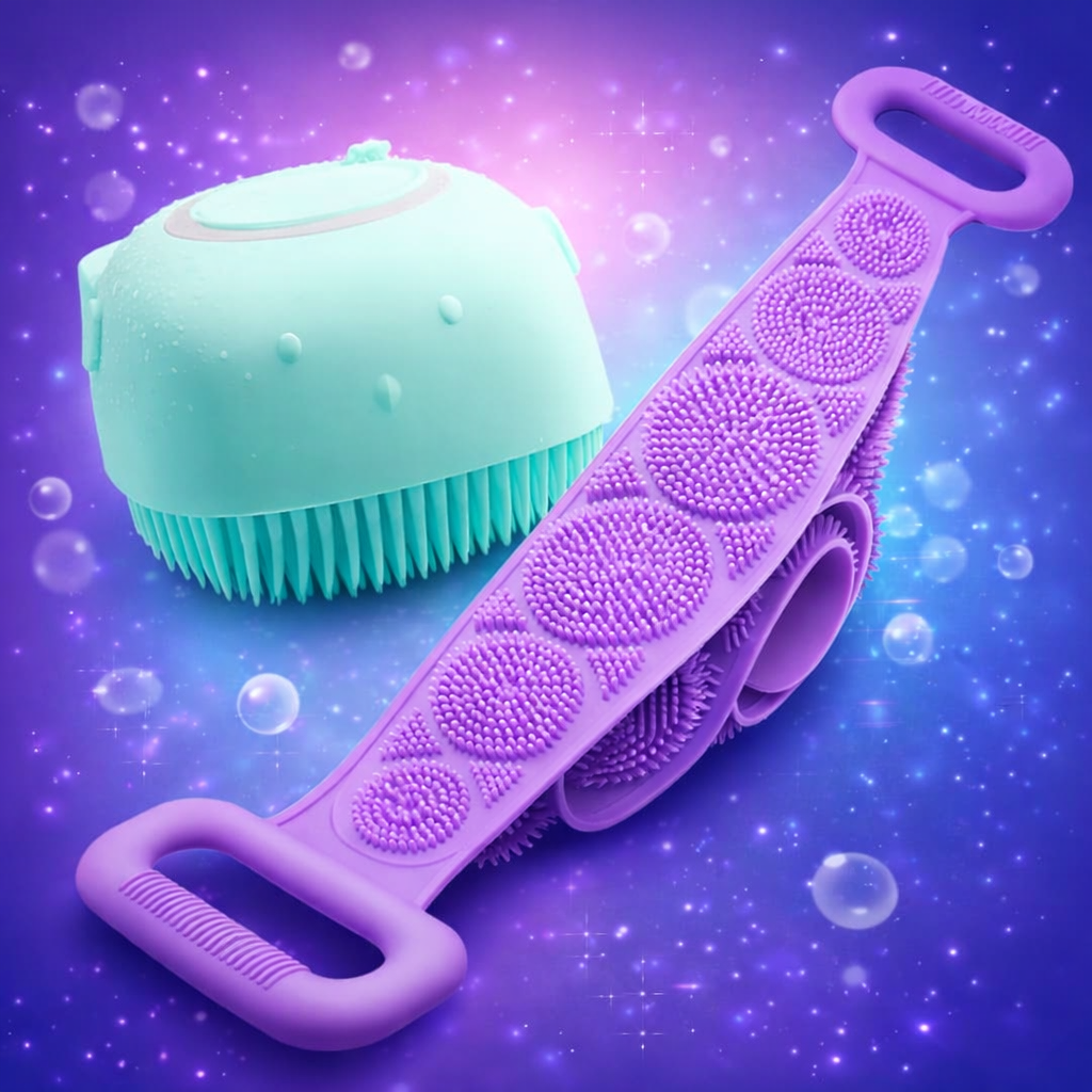 2-in-1 Silicone Bath Brush & Back Scrubber Combo Deal – image 2
