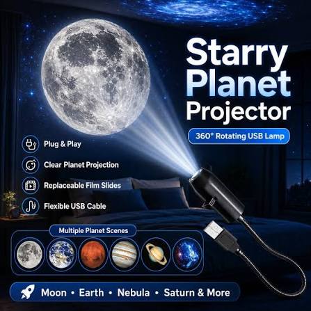 6 Lens USB Ceiling Moon Earth Projection Atmosphere Light Starry Sky Lamp Night