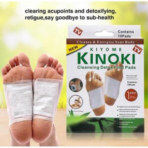 Kiyome Kinoki Detox Foot Pads 10 Pcs Night Use Cleansing Patches For Relaxation