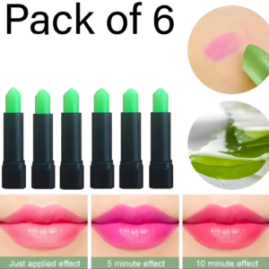 Pack Of 6 Pcs Green Color Changing Lipstick Set