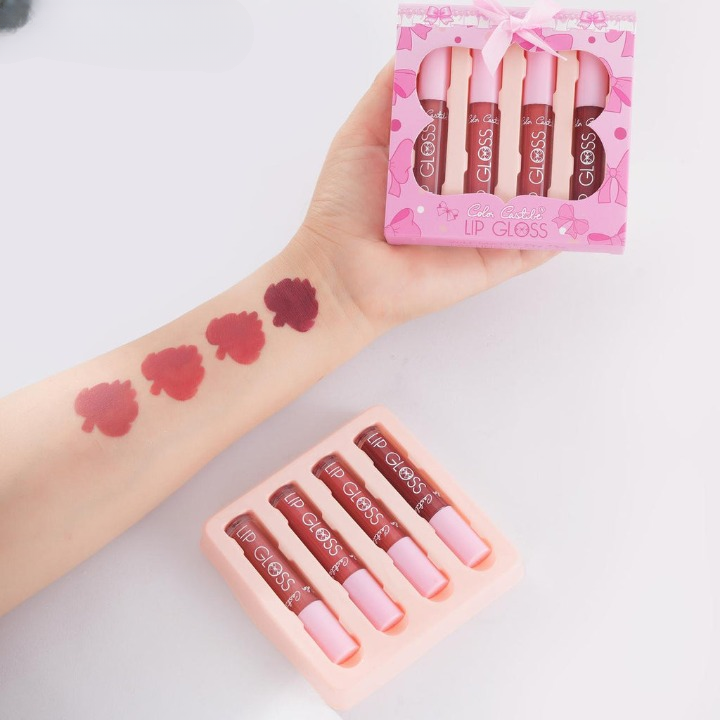 4-Piece Color Castle Bow Lip Gloss Set – Cute Bow Design – image 2